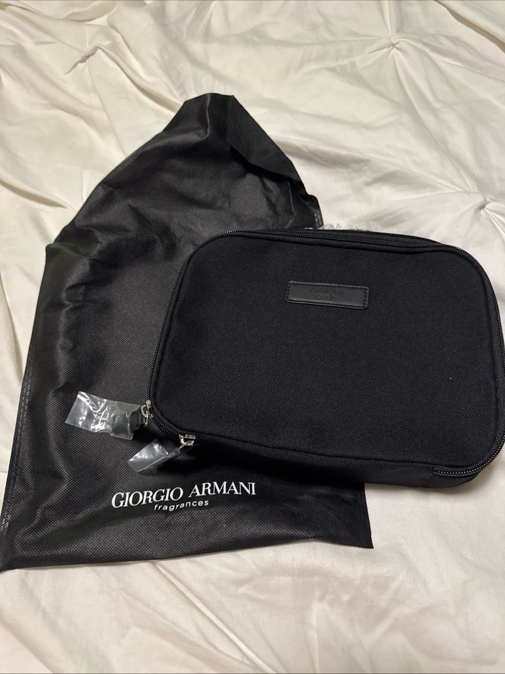 Giorgio Armani Black Travel Toiletry Bag New